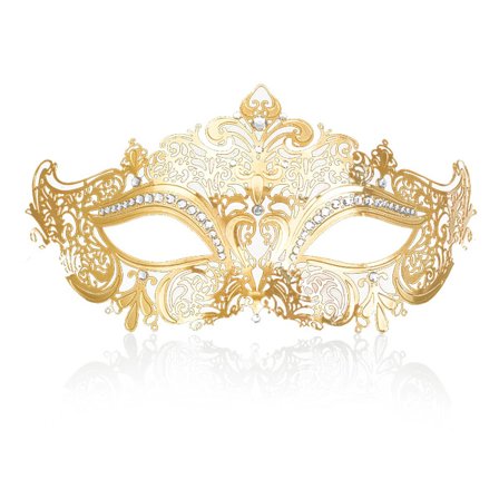 Elegant Rhinestone Maskebal Maske, Skinnende Laserskåret Metal Ansigt Cover til Kvinder, Prom Bal Fest Maske