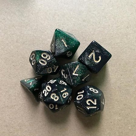 7 stk./sæt Dnd terningesæt Polyhedral D&d terninger Inkludering Rollespil terninger Dungeons And Dragons gave (FMY)