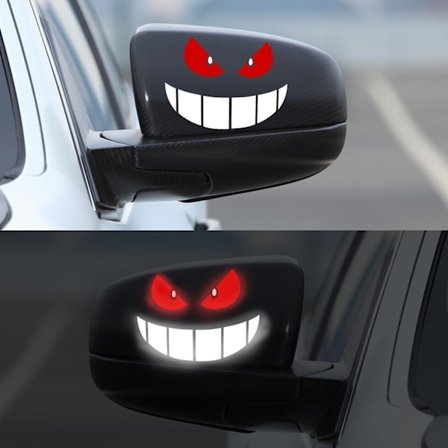 Pieces Bil Eksteriør Klistremerker Bil Klistremerke Humor Bil Klistremerke Monster Smiley Bil Klistremerker for Bil Dekor Klistremerker (Rød)