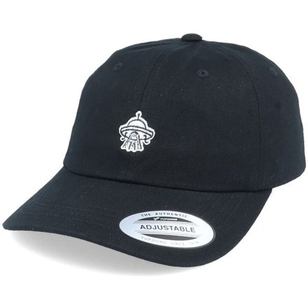 Iconic - Svart unconstructed Keps - Alien Ufo Black Dad Cap @ Hatstore