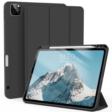 ZOYU Fodral för iPad Pro 11 tum 4/3/2:a generationen med pennhållare, för iPad Air 4/5:e generationen 10,9 mini 6 Trefaldigt stativ Smart Fodral