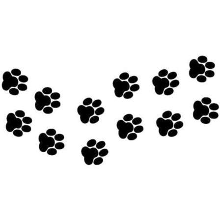 (13×6.6×0.1cm) Vinyldekaler med katte-/hundepote-mønster