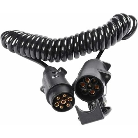 Tilhengerkontakt og stikkontakt med 2 m forlengelseskabel for tilhengerfeste campingvogn kjøretøy lastebiltilbehør 7-veis type N