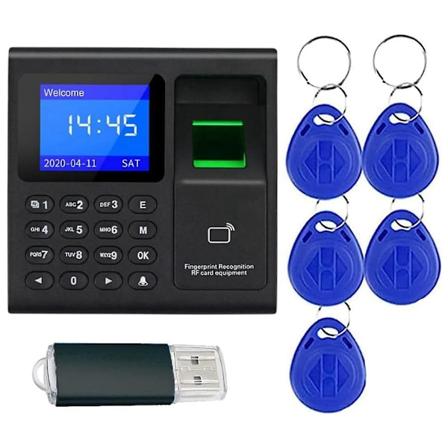 Tidsregistreringsmaskine med fingeraftryk, adgangskode og tidsstempel til medarbejdere med fingeraftryksscanning, RFID og PIN