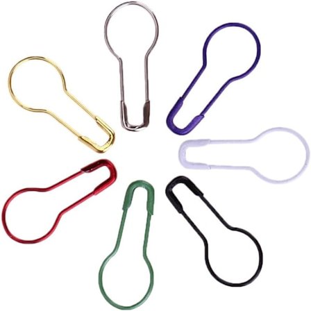 100 stk. Metal Sikkerhedsnåle Kalebasformet Strik Markør M