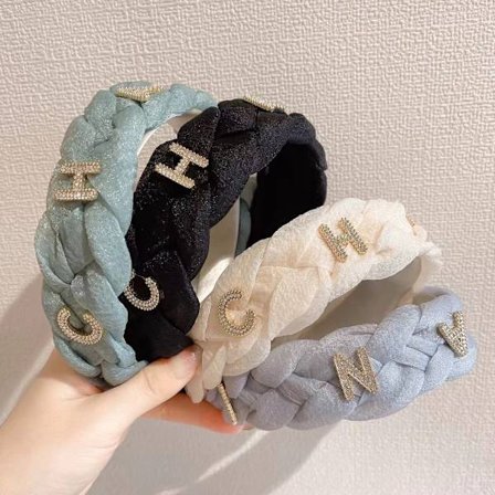 Lett Garn Sateng Høy Kranial Topp Hodebånd Svamp Bred Kant Nett Kenaf Blomster Hodebånd Ansikts Trykk Hår Hodeplagg Dame 4stk