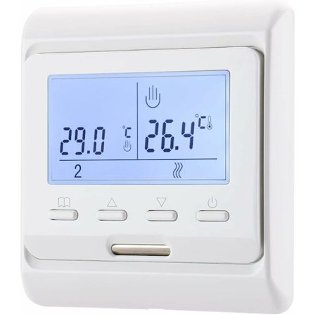 Wg806 Programmerbar uke-termostat med digitalt display, AC230V 16A Passer for elektrisk gulvvarme med 3M sondesensor hvit