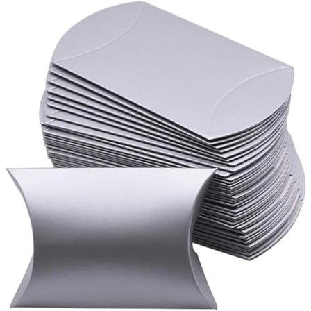 (pow yeah!) 100 stk Bryllup Kreativ Pudeboks Slik Gaveæske Egnet til Bryllup, Fødselsdag og Jul (sølv)