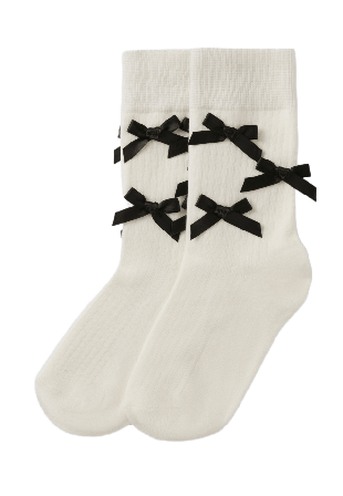 Å WOMAN Strumpor med rosett Sockor Vit 36/38