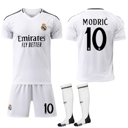 Real Madrid Hjemmebanetrøje Børn & Voksne Fodboldtrøje Med Strømper No.10 Modr2024-2025 No.10 ModrNo.10 ModrNo.10 Modric