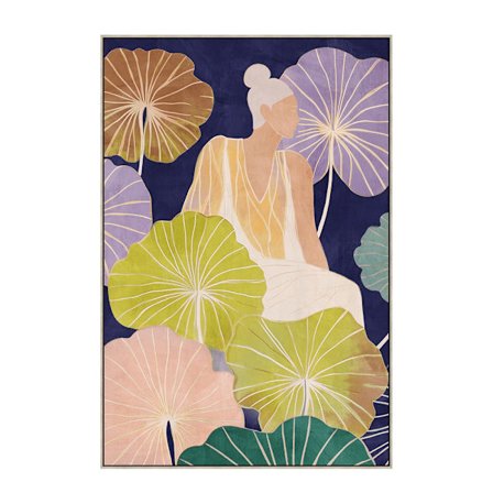 Kukkaisnainen, canvas-taulu, 60x90cm, monivärinen