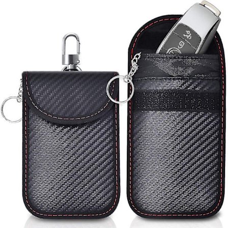 2 Pak Faraday Pose til Bilnøgler, Tyverisikret Faraday Pose til Bilnøgler, RFID Bilnøgle Signal Blokering