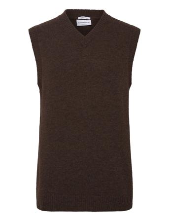 Lambswool V-Neck Slipover Brown Lindbergh