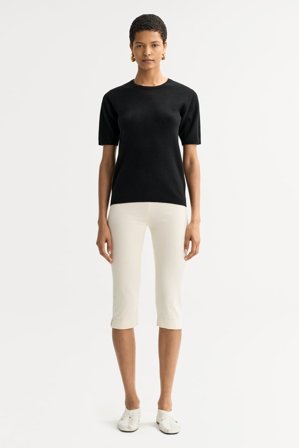 Soft Goat - Short sleeve crewneck - Women cashmere sweater - XS - Black