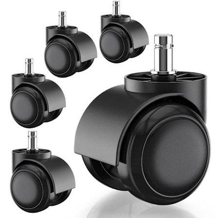 5 stk Kontorstolhjul for IKEA, 10 mm x 22 mm, Egnet for harde gulv (250 kg kapasitet) - FA-
