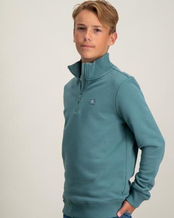 Calvin Klein MONOGRAM MINI BADGE HALF-ZIP Blau Pullover Jungen - Kidsbrandstore