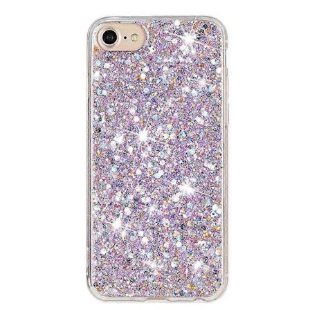 Kompatibel Kompatibel med iPhone 6 / 7 / 8 / SE (2020) (2022) Epoxy TPU Telefon Cover Stødsikker Glitter Pulver Dekor Telefon Cover - Perfekt