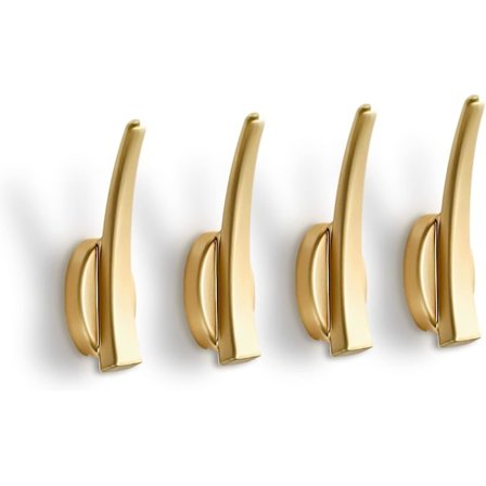 Sett med 4 gullveggkroker for baderom, håndklekroker, kåpekroker, enkeltveggkroker, tunge kroker, kroker for oppheng