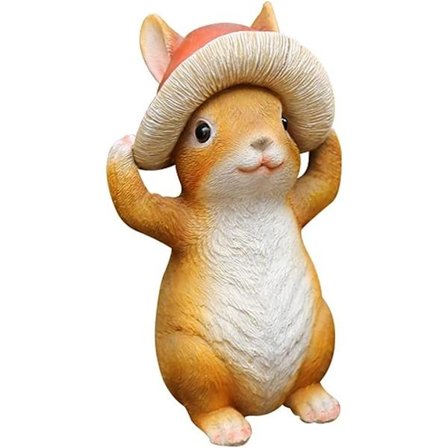 Kanin Statue Deco Hage Kanin Figurer Polyresin Stående Søte Kaniner Innendørs Utendørs Dyr Dekorasjoner, for Hjem Hage Patio Cafe Kontor Flott G