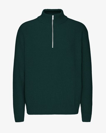 Merino Quarter Zip - Emerald Green M