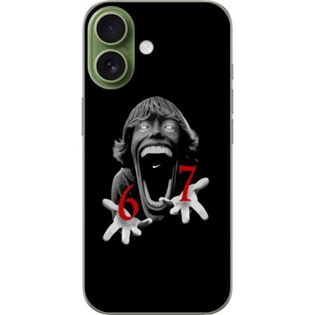 Kompatibelt Mobildeksel til Apple Apple iPhone 17 67 meme skrekk ansikt svart rød skrekkdesign seks sju meme viralt trender ikonisk utseende