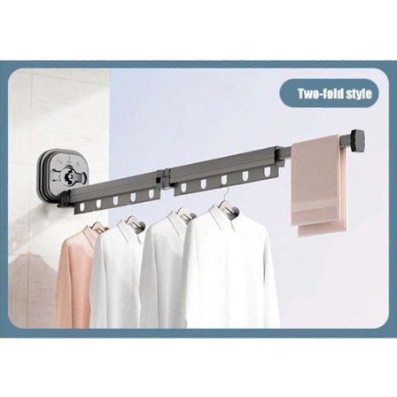 Sugekopp Veggmontert Sammenleggbart Klesstativ Innendørs Husholdning Balkong Ingen Hull Kjølestang Usynlig Teleskopisk Klesstang