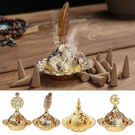 Eid Mubarak Star Moon Mini bärbar gyllene rökelse - high quality