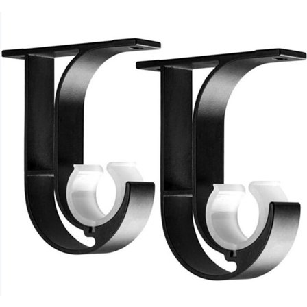 ING Gardinstångshållare - 2 st Gardinstångskrokar - Diameter 28 mm - Gardinstångsfäste - Gardinstångshållare - Stånghållare - Svarta 