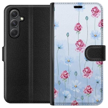 Kompatibel Tegnebogsetui til Samsung Galaxy A15 5G Petal Reverie Sky Blue