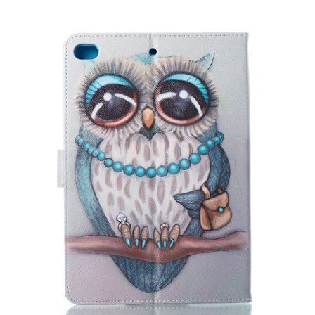 Läderfodral med ställ uggla, iPad Mini 4