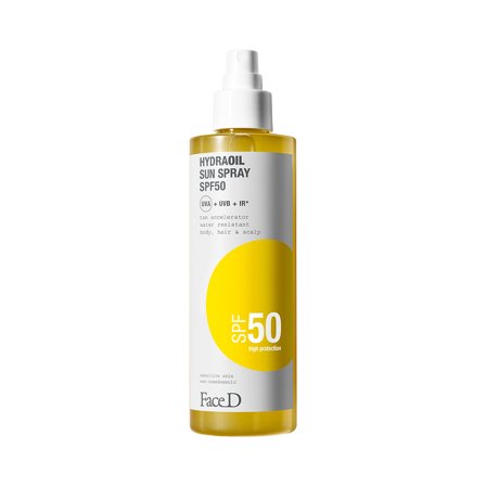 FaceD Hydraoil Spray Solare SPF50 200ml - Olio solare corpo alta prot.