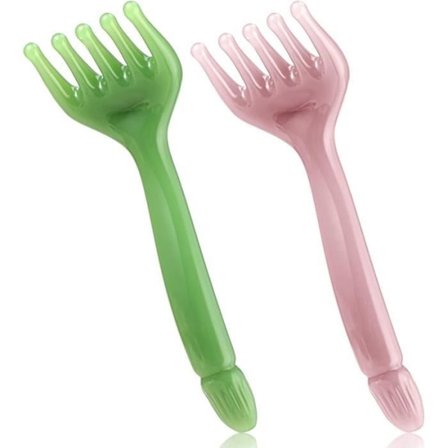 2 st Hårbottenmassageapparat i harts, Gua Sha-kam Hårbottenmassageborste Huvudmassageapparat Fem Klor Massageapparat