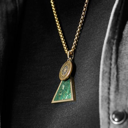 Orisun Ashton African Jade Necklace for Men - Steel necklaces