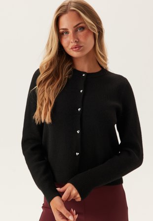 VERO MODA - Vmkacy Ls O-neck Cardigan - Black - Kläder - - Bubbleroom