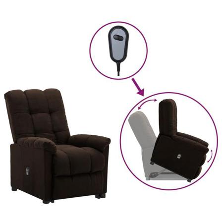 Vidaxl Reclinerfåtölj Med Uppresningshjälp Mörkbrun Konstläder Brun