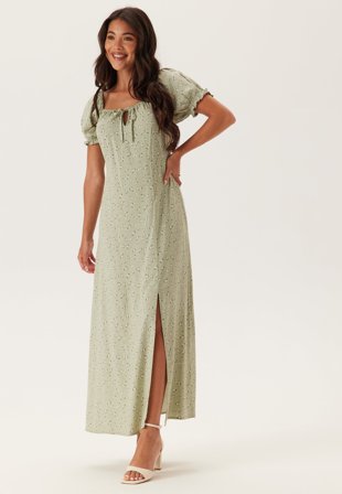 BUBBLEROOM-Front Tie Long Viscose Dress-L
