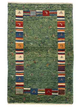 Orientalisk Loribaft Fine Matta 90X135 Svart/Mörkgrön (Ull, )