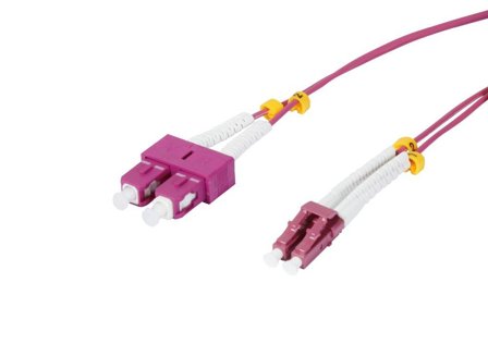 SYNERGY LWL-2-Faser-Patchk. 0,5mtr.LC-SC, 50/125um,OM4, AD=2mm, flexible Knickschutztülle, Synergy 21