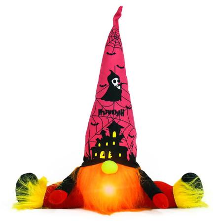 Sittende Nisse Dukke Ornament Halloween Lys Søt Tegneserie Elf Hjem Decor Halloween Feiring Borddekorasjon Feriefest Forbruksvarer Type B