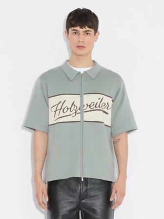 Holzweiler - Zip-Through Jacquard Knit - Teal - Mens - Large