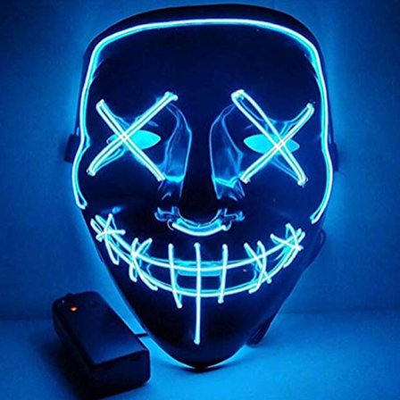 Halloween LED-mask Trådlös läskig mask för Halloween-festivalfest