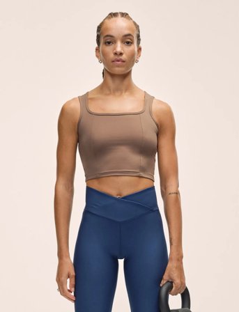 Casall Edge Crop Top - Brown - L