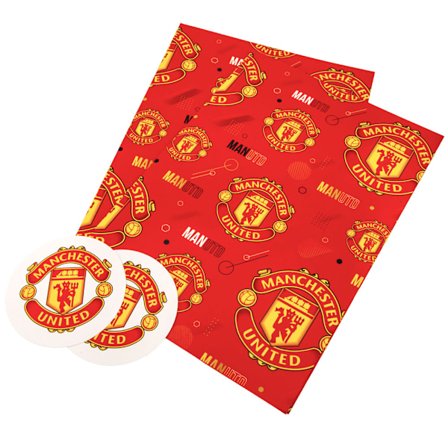 Manchester United FC Text Presentpapper (2-pack) One Size