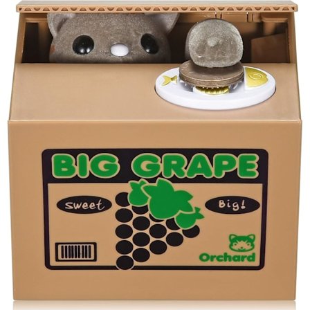 Katte, der stjæler sparebøsse, sparebøsse til børn, møntbank til penge