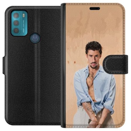 Kompatibel Tegnebogsetui til Motorola Moto G50 Bad Bunny Super Bowl-inspireret grafik med NFL-trofæ og San Francisco-bro i sportdesign