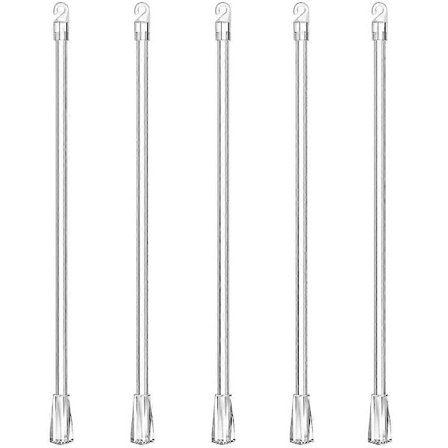 5 stk. Persiennestav Lodrette Persienner Reservedele Persienne Pind med Halekroge Transparent