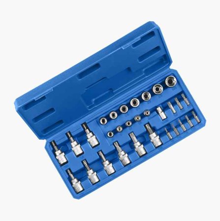 Bits- och hylssats Torx 30 delar