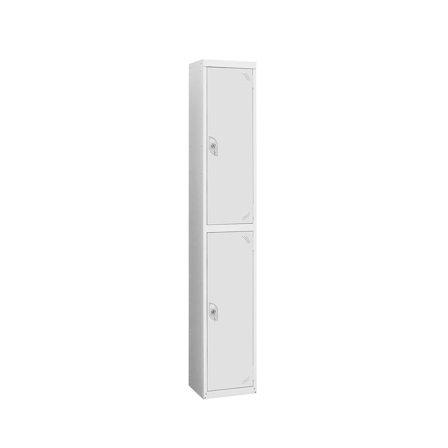Wet area locker, 2 doors, 1800x300x300 mm, grey