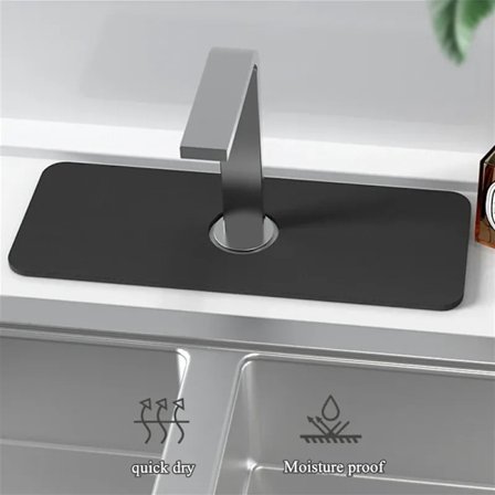 Kjøkkenbatteri Absorberende matte Silikon Vask Sprutbeskyttelse grå