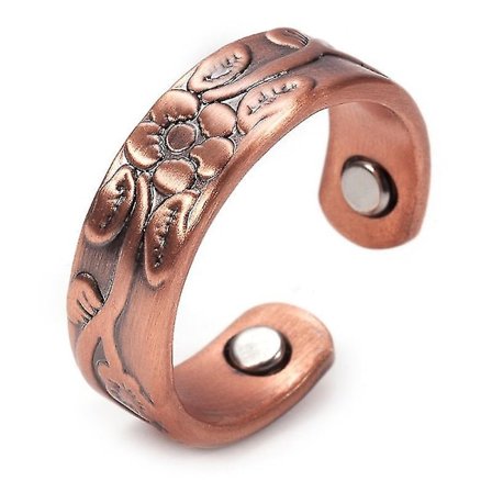 Ren kobberring til gigt med 2 magneter Magnetiske ringe Smertelindring Karpaltunnelsyndrom Finger Tommelfinger N4